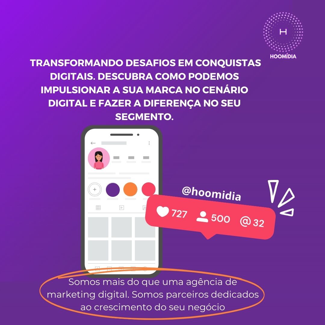 Dica Social Media Roxo e Laranja